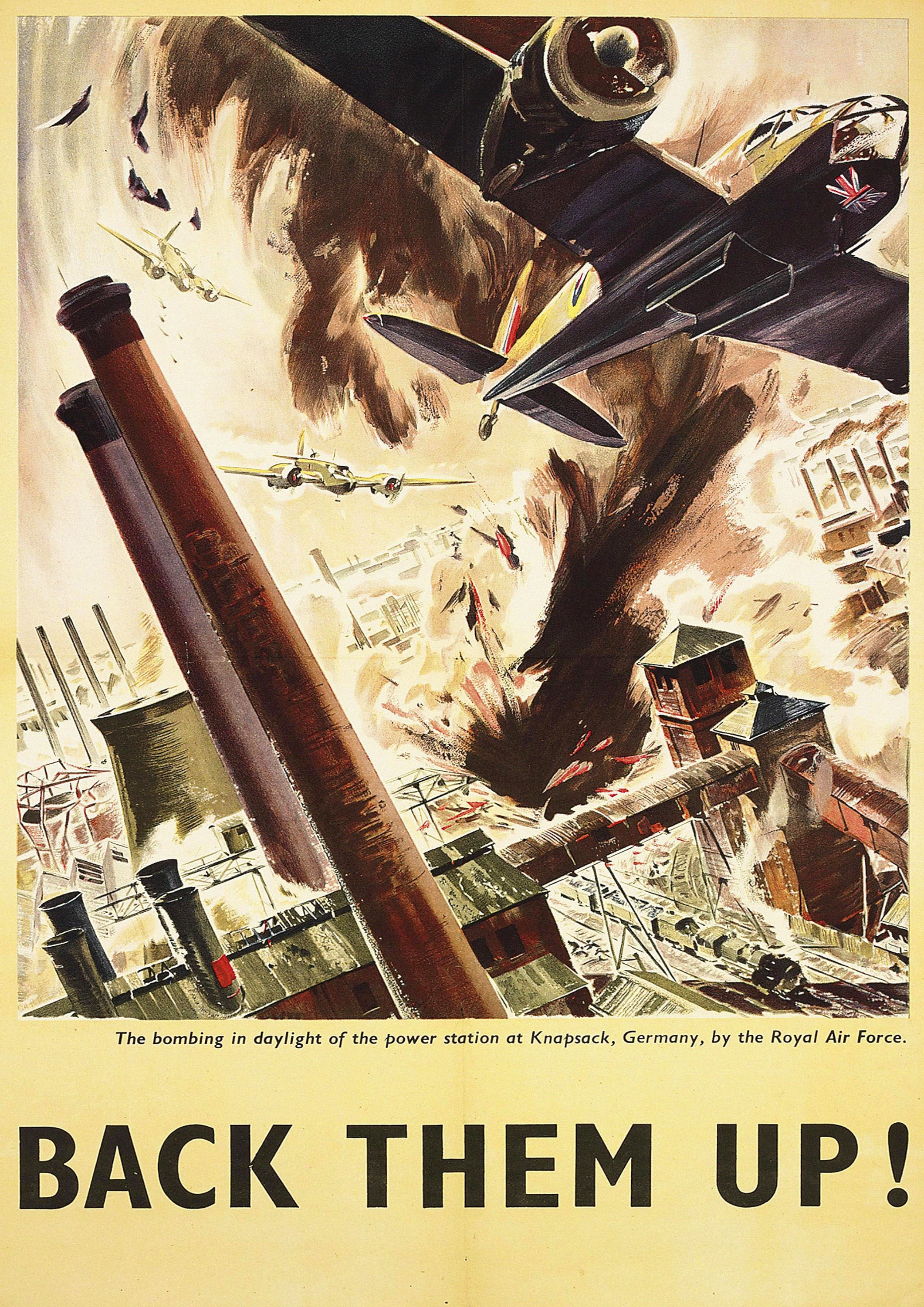 Reproduction Vintage "The Bombing Of Knapsack" World War 2 Poster, Home Wall Art, Various Sizes Available