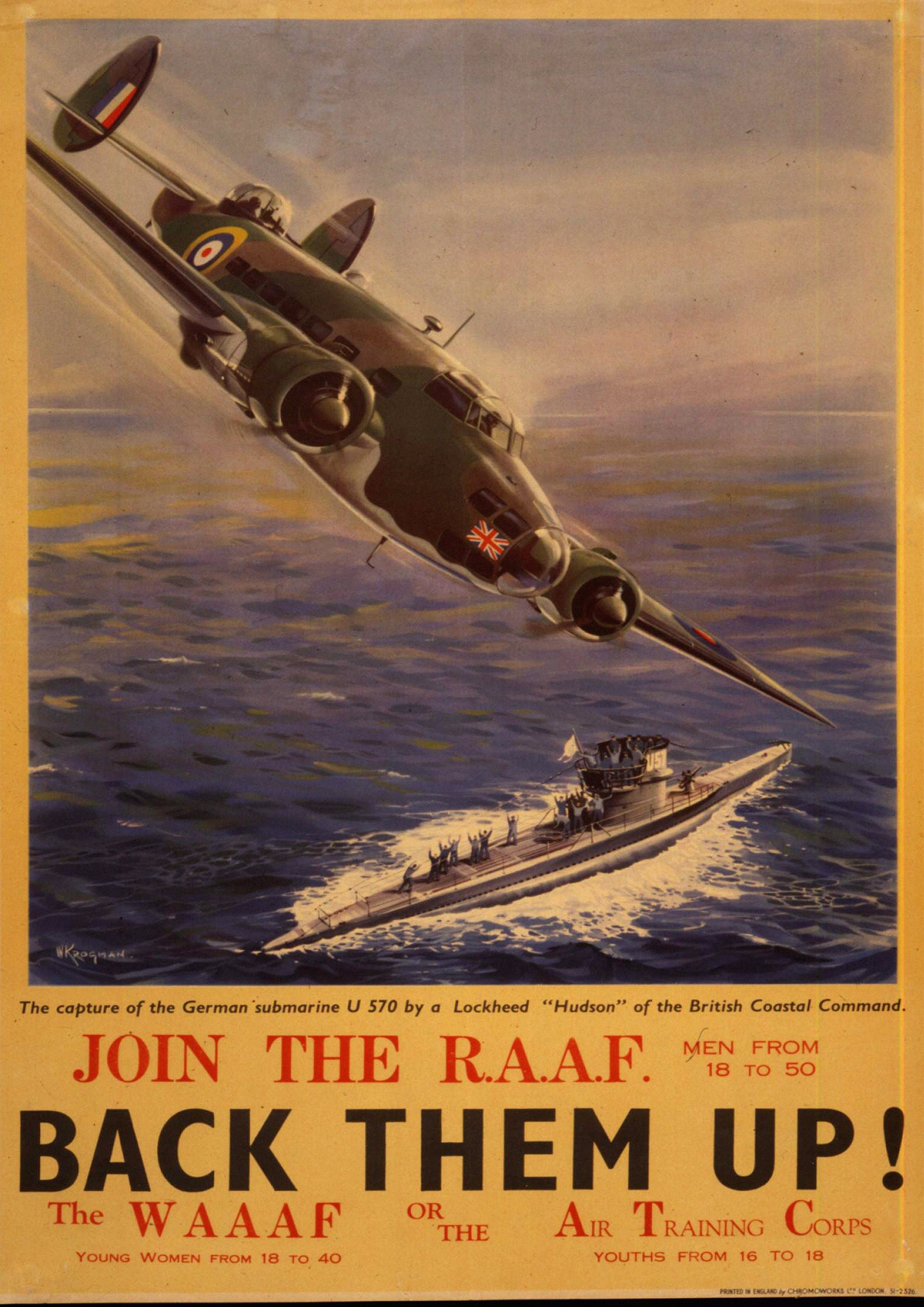 Reproduction Vintage "Join The R.A.A.F." World War 2 Poster, Home Wall Art, Various Sizes Available