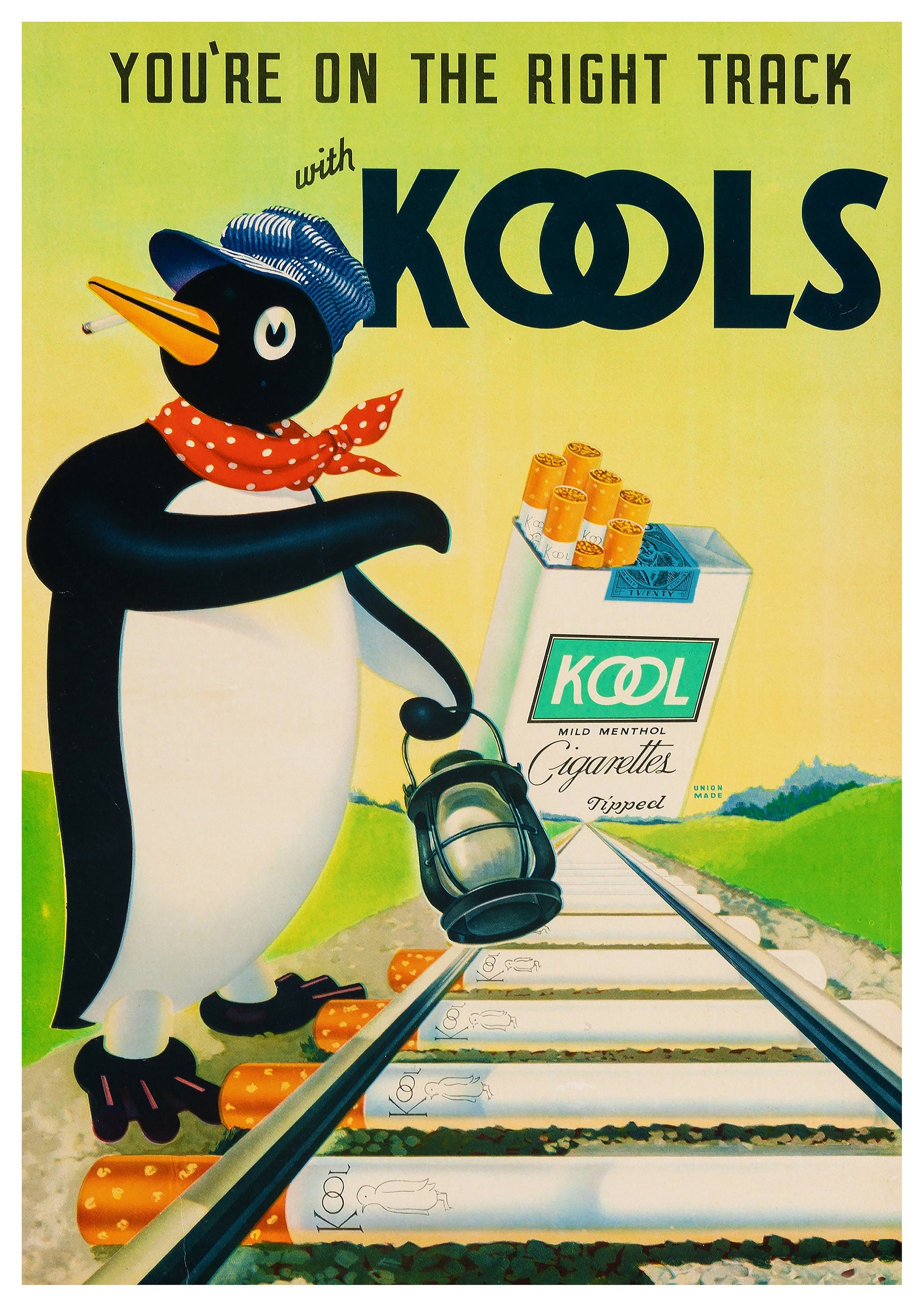 Reproduction Vintage Cigarette Advertisement "Kools", Poster, Home Wall Art, Various Sizes Available