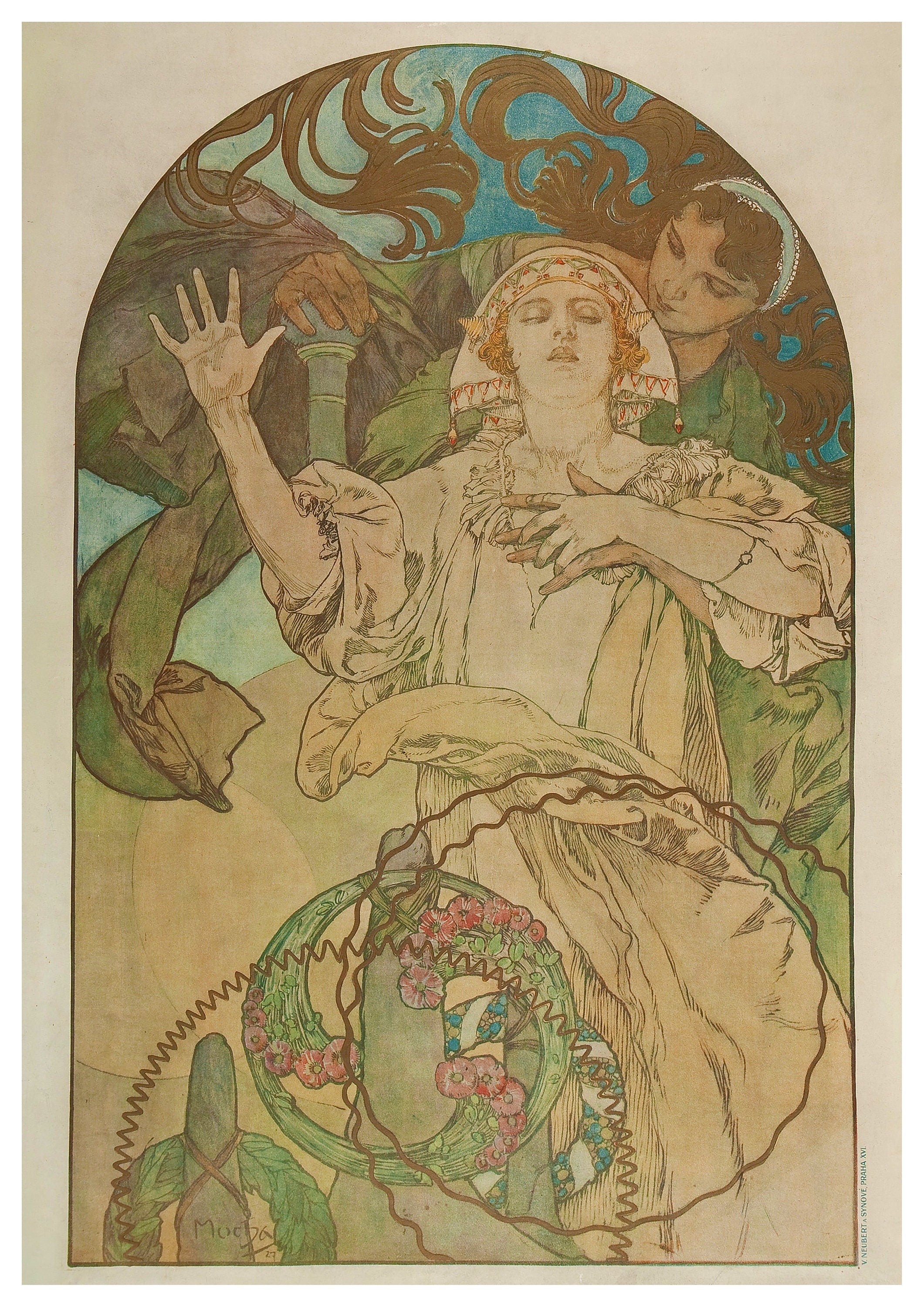 Reproduction Vintage "Alphonse Mucha" Fine Art Poster, Home Wall Art, Various Sizes Available