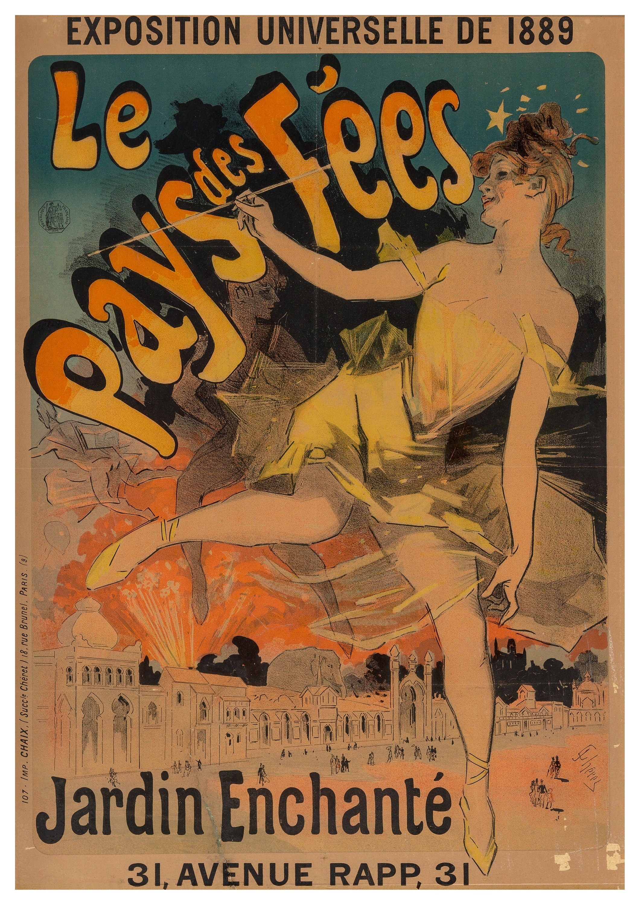 Reproduction Vintage "Jules Cheret - Le Pays Des Fees" Fine Art Poster, Home Wall Art, Various Sizes Available