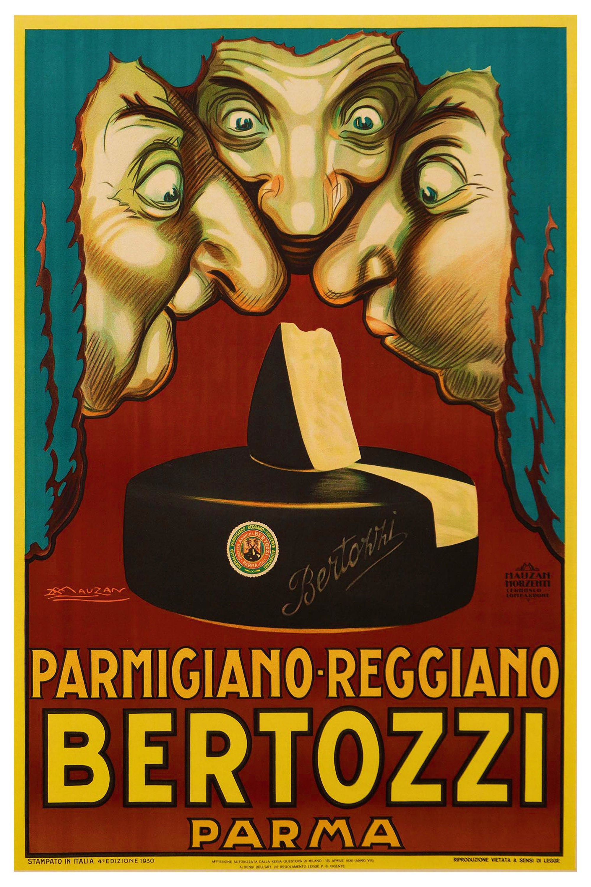 Reproduction Vintage Advertising Poster "Bertozzi" Home Wall Art, Size: 24" x 36"