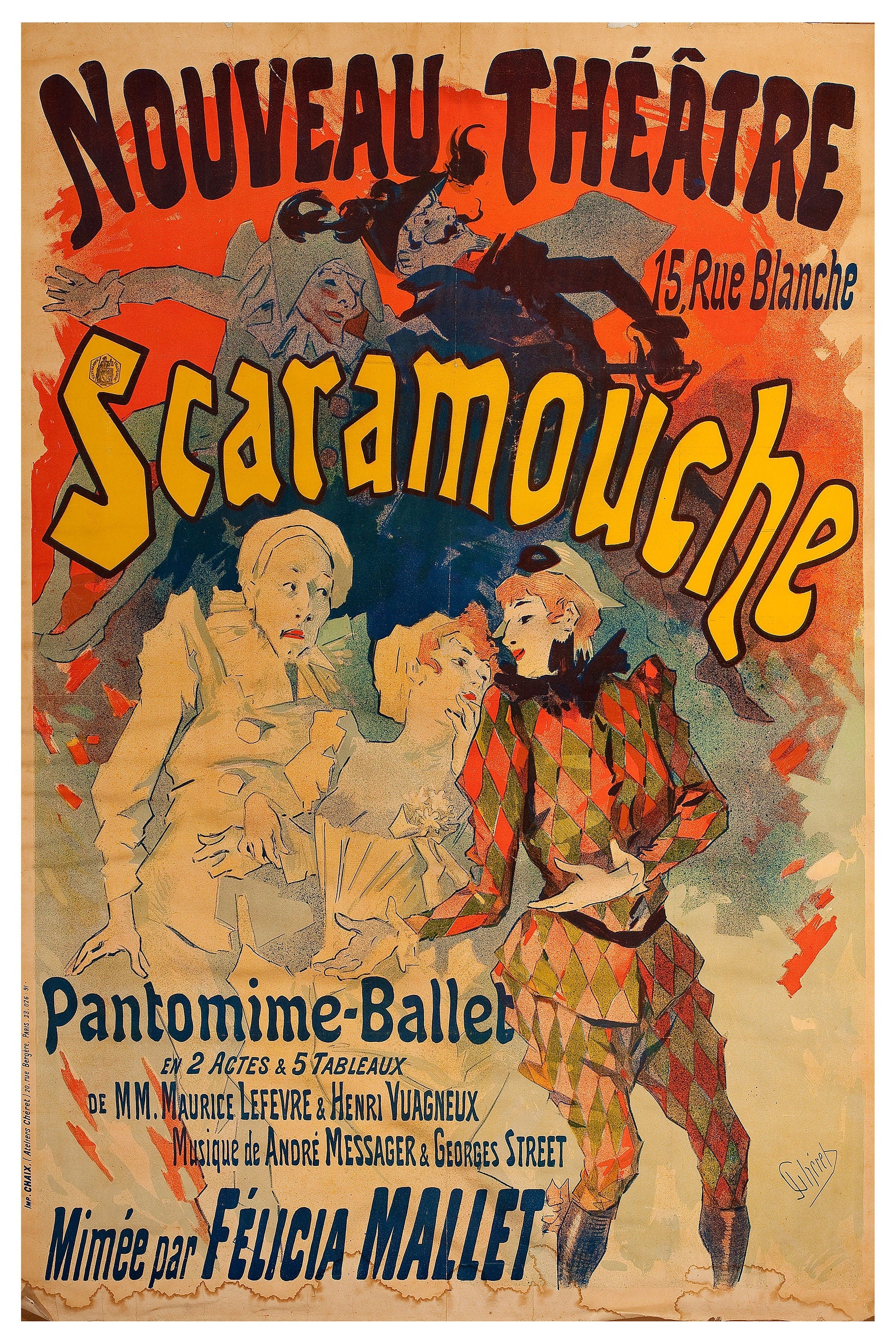 Reproduction Vintage Fine Art Poster "Scaramouche"  Home Wall Art, Size: 24" x 36"