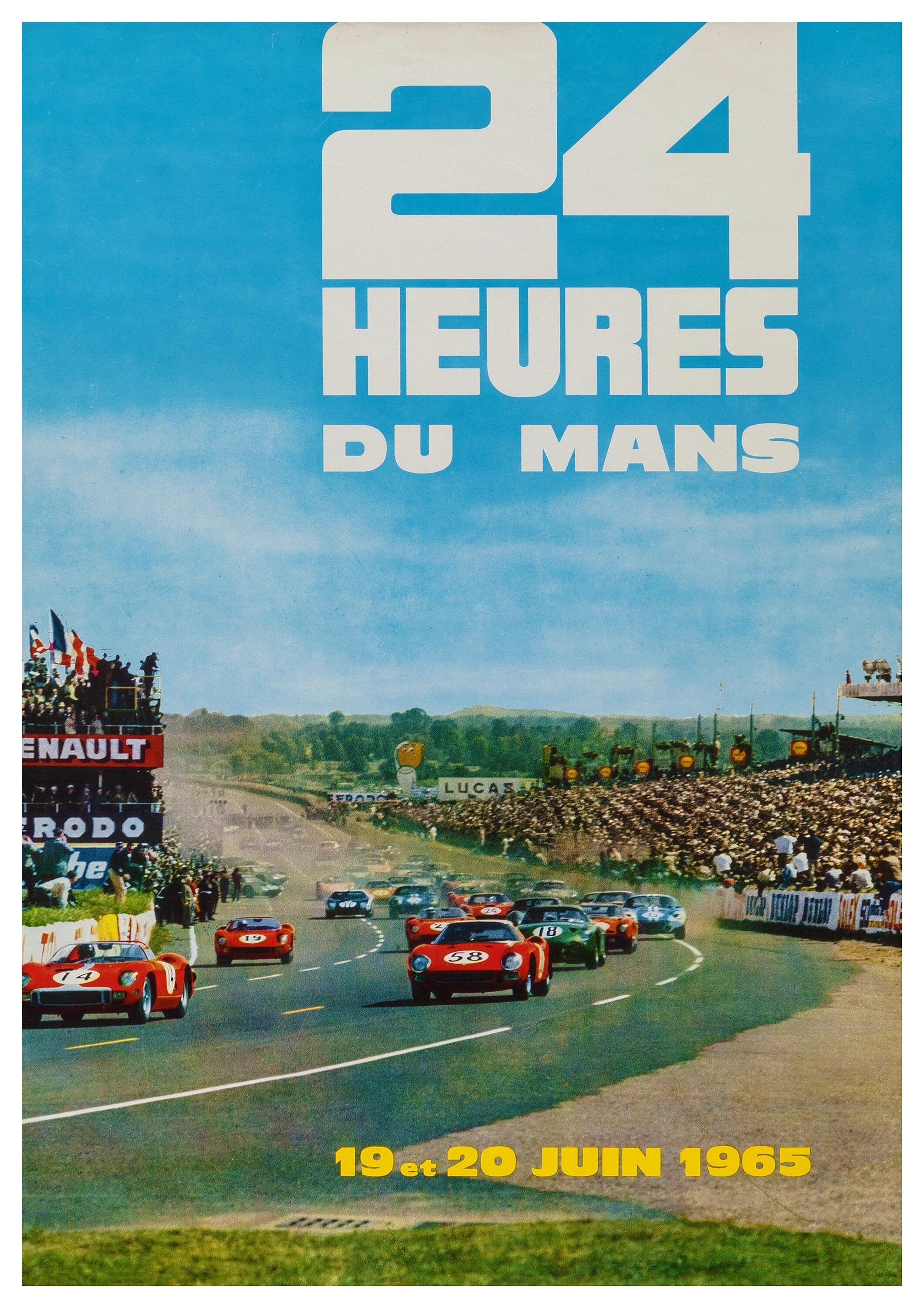Reproduction Vintage Motor Racing Poster "Le Mans 1965", Home Wall Art, Various Sizes Available