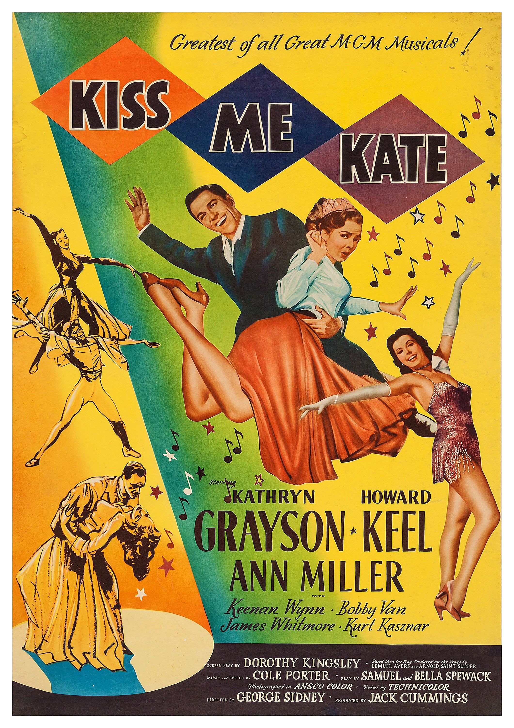Reproduction Vintage Musical "Kiss Me Kate", Poster, Home Wall Art, Various Sizes Available