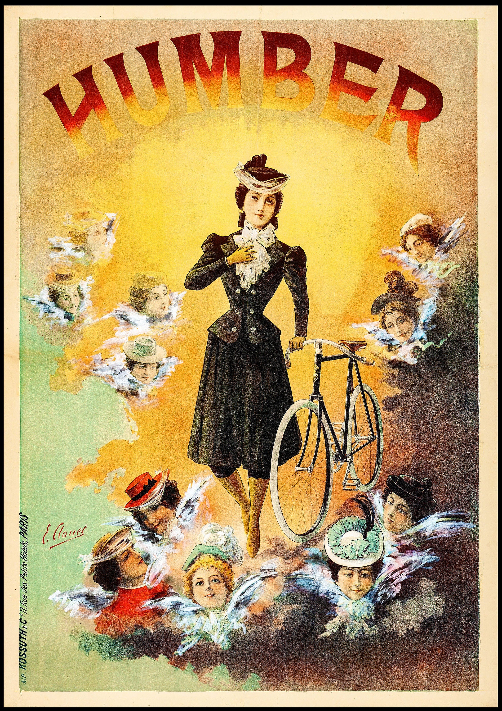 Reproduction Vintage "Humber" Advertising Poster, Home Wall Art, Various Sizes Available