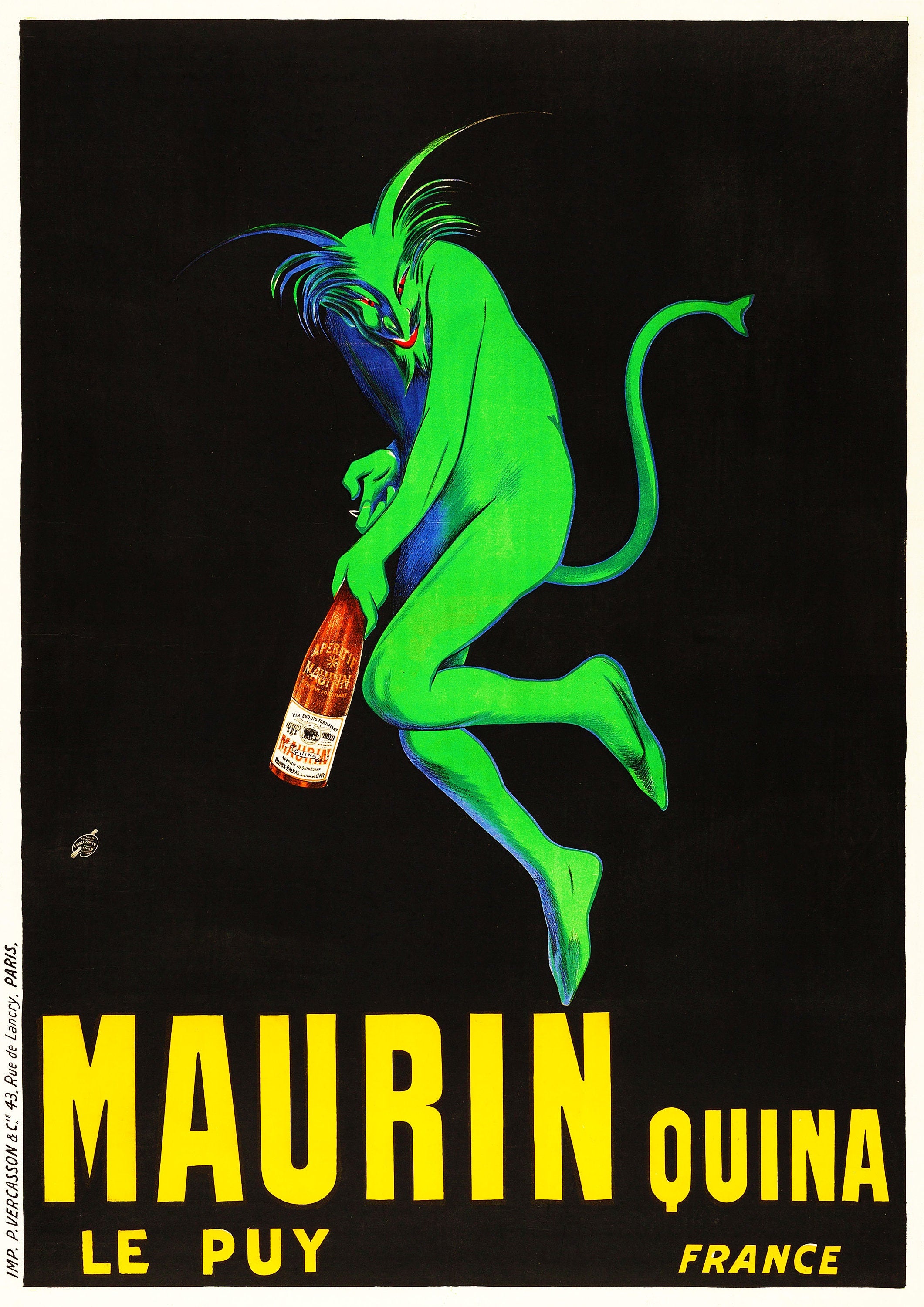Reproduction Vintage "Maurin Le Puy" Alcohol Poster, Home Wall Art, Various Sizes Available