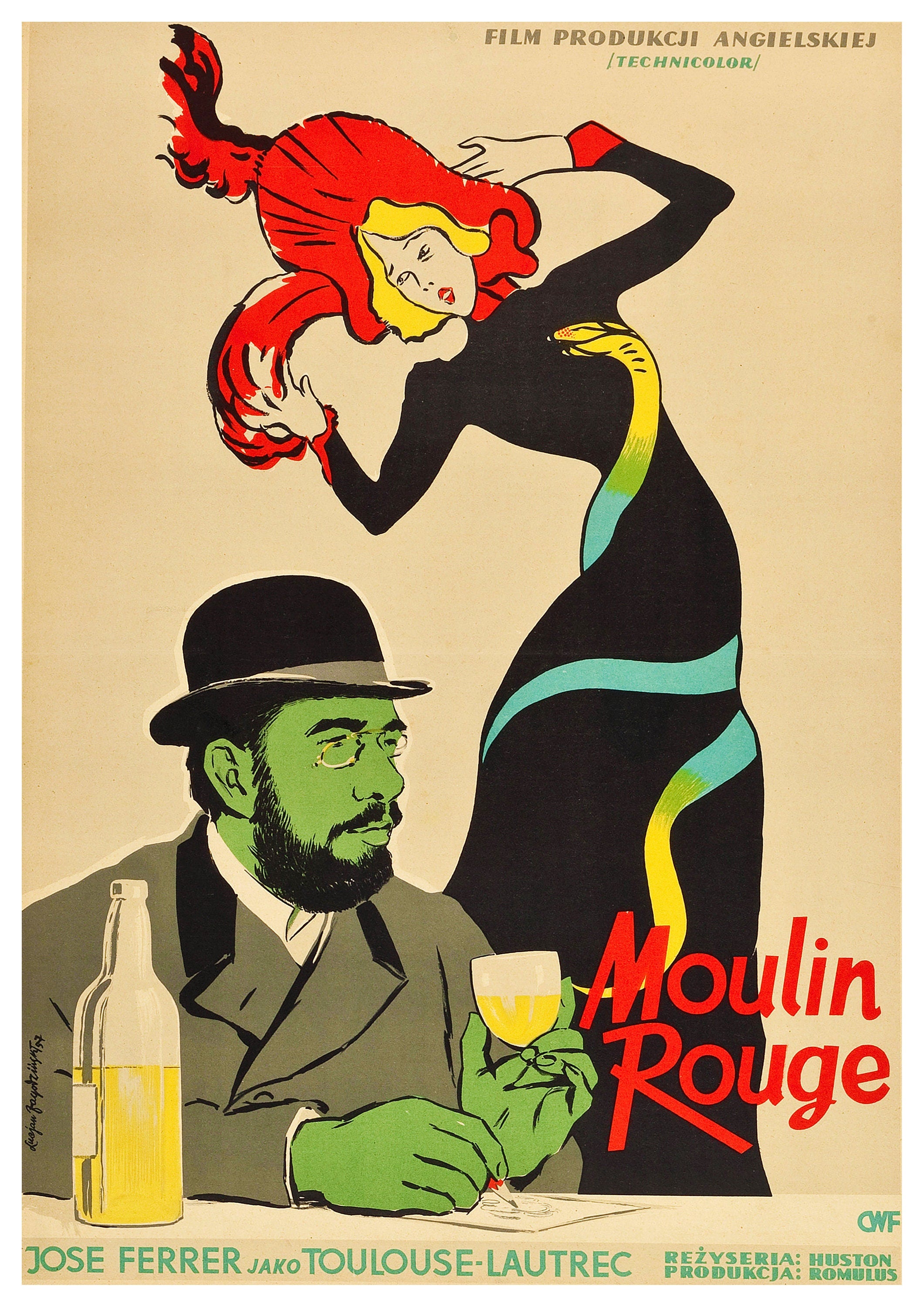 Reproduction Vintage Polish "Moulin Rouge" Poster, Home Wall Art, Various Sizes Available