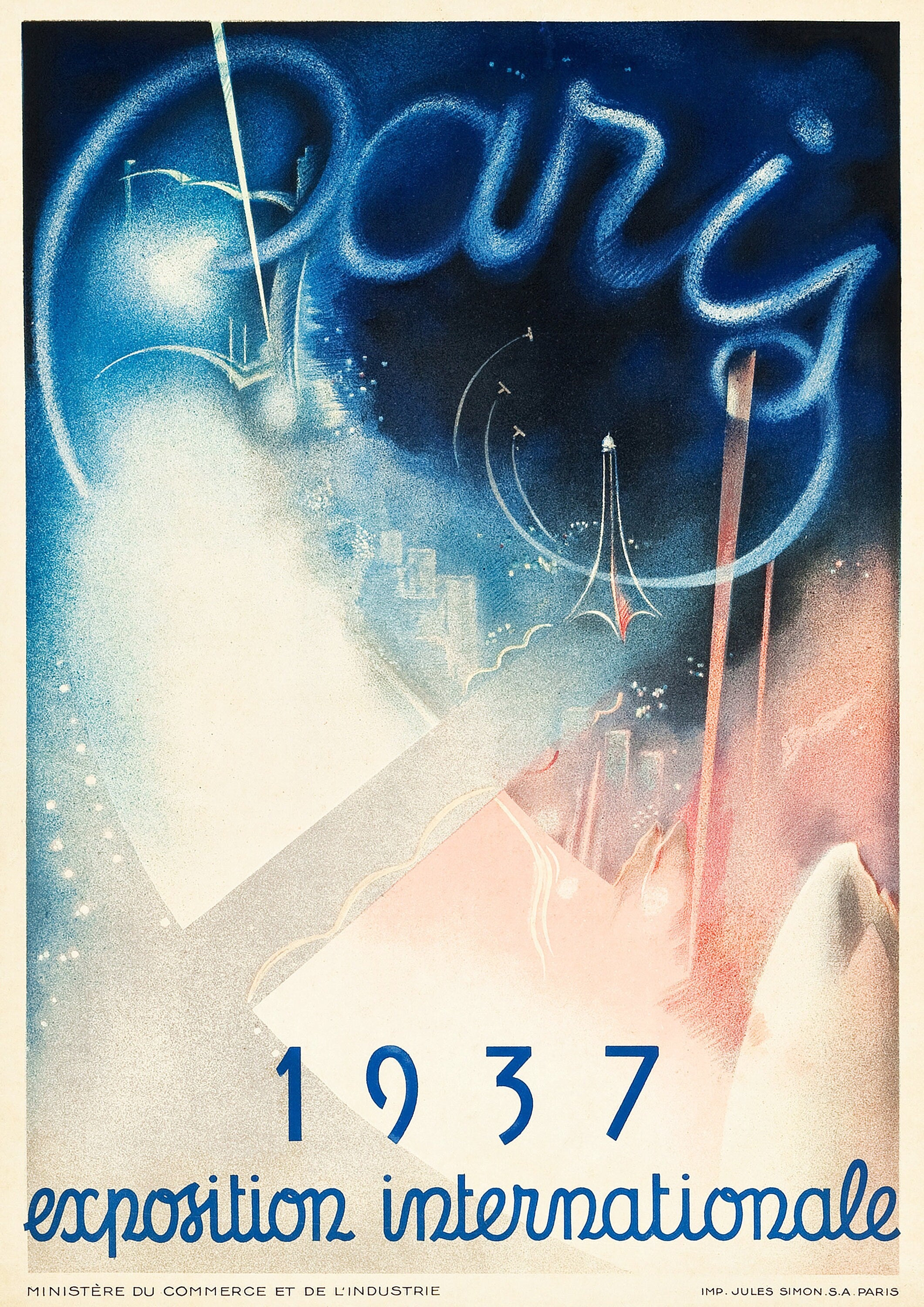 Reproduction Vintage Travel "Paris 1937", Poster, Home Wall Art, Various Sizes Available