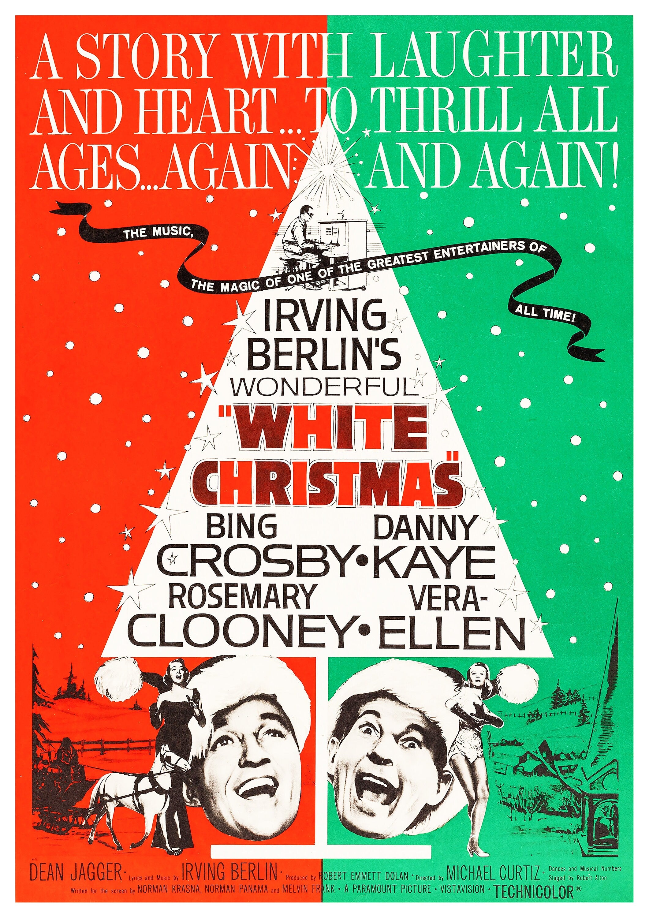 Reproduction Vintage Musical "White Christmas", Poster, Home Wall Art, Various Sizes Available