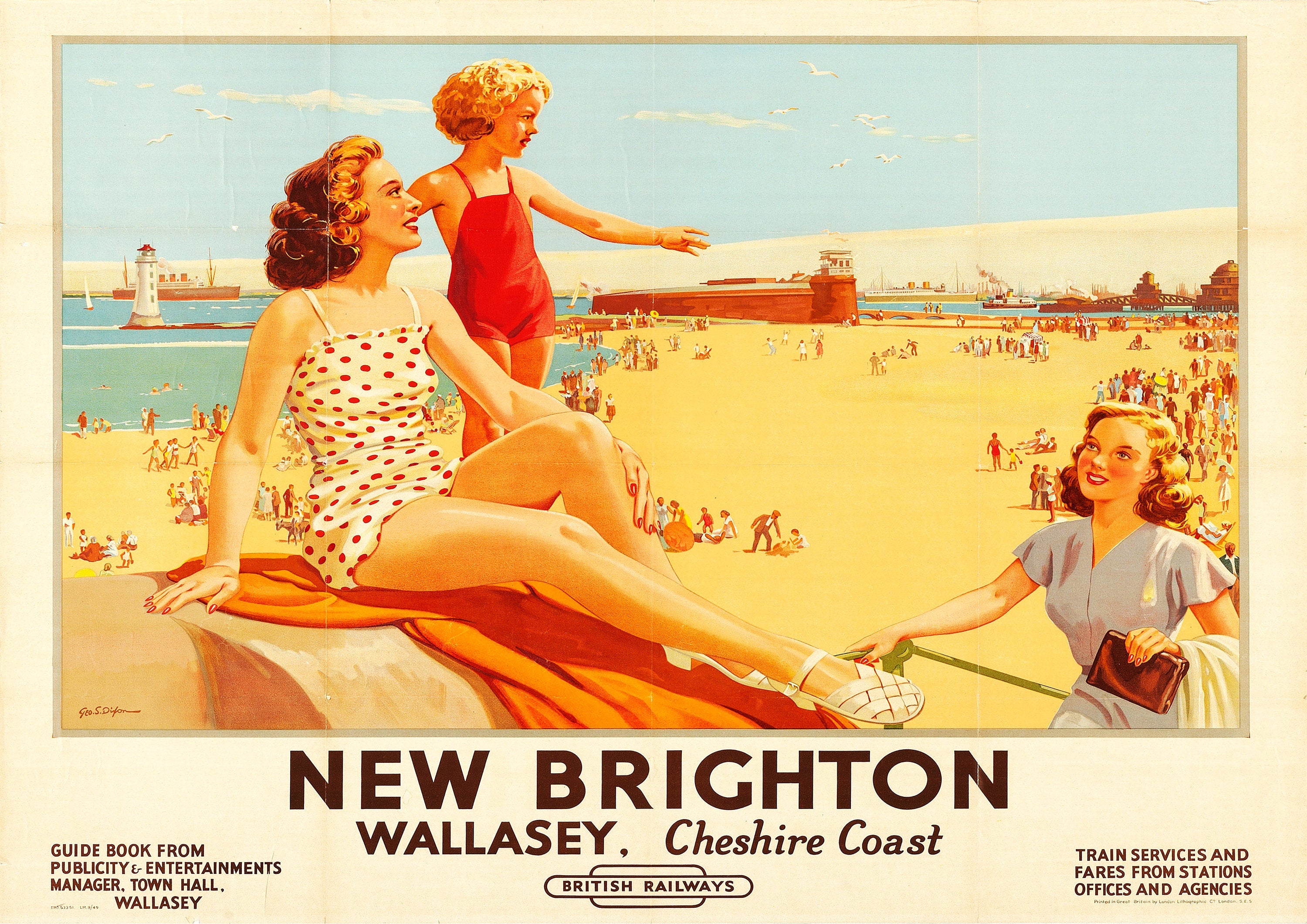 Reproduction Vintage Travel "New Brighton", Poster, Home Wall Art, Various Sizes Available