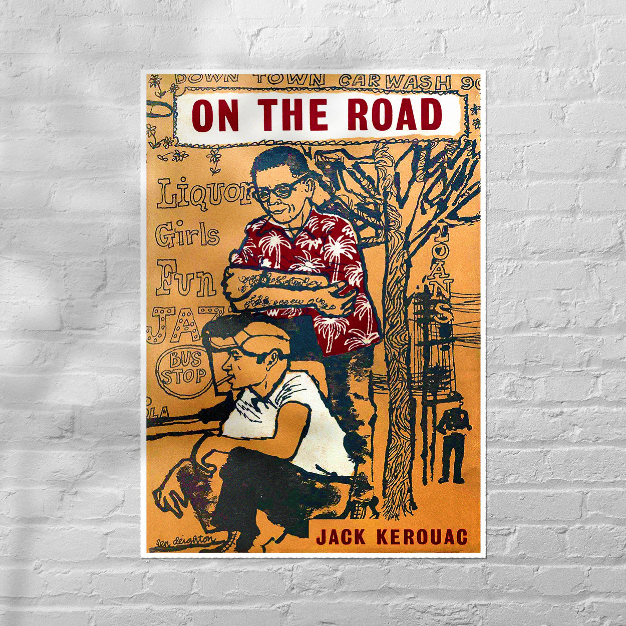 Reproduction "Jack Kerouac - On The Road" Poster, Home Wall Art, Various Sizes Available